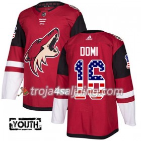 Arizona Coyotes tröja Max Domi 16 Röd USA Flag Fashion 2017-2018 Adidas Authentic - NHL Tröjor Barn
